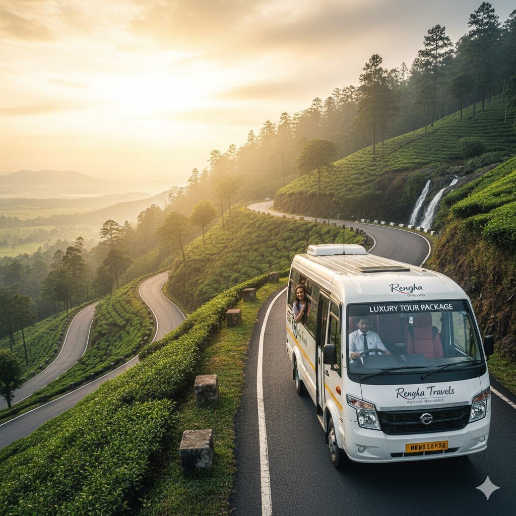 Luxury Tempo Traveller, Bodinayakanur to Munnar, Rengha Travels, Rengha Holidays.