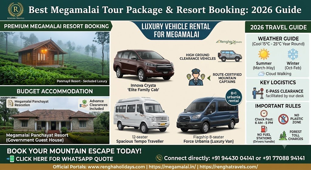 Best Megamalai Tour Package Resort Booking Luxury Cab 2026 Guide